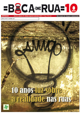 Capa da edição de 10 anos do Boca de Rua
